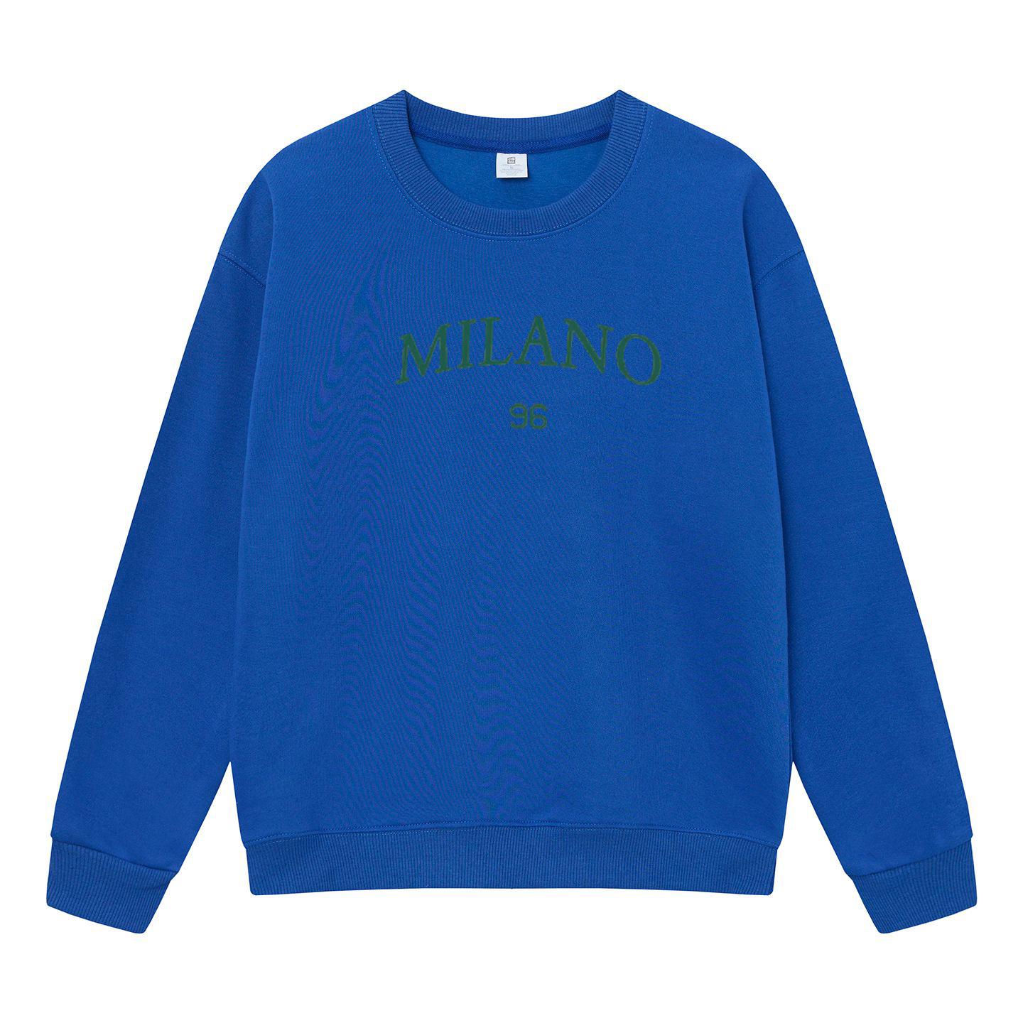 Unisex Loose Round Neck Sweatshirt - Trendy Long Sleeve Top for Autumn/Winter M
