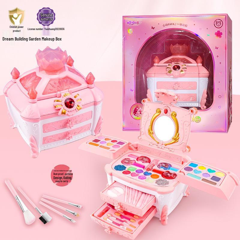 Prinzessin Make-up Set für Mädchen - Kosmetikkoffer mit Lippenstift & Nagellack