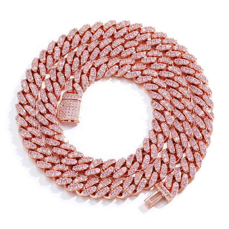 New Design Fine Jewelry Hip Hop Iced Out Moissanite/Zircon Cuban Link Chain Necklaces