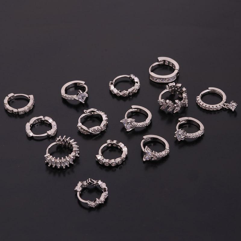 New Arrivals 1Pc Cz Cartilage Hoop Earring For Women Fashion Helix Tragus Daith Conch Rook Snug Lobe Ear Piercing Jewelry