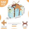 50/100Pc Vintage Party Favor Candy Box with Aircraft Tags Reusable Mini Suitcase Favor Box for Travel Themed Party Bridal Shower