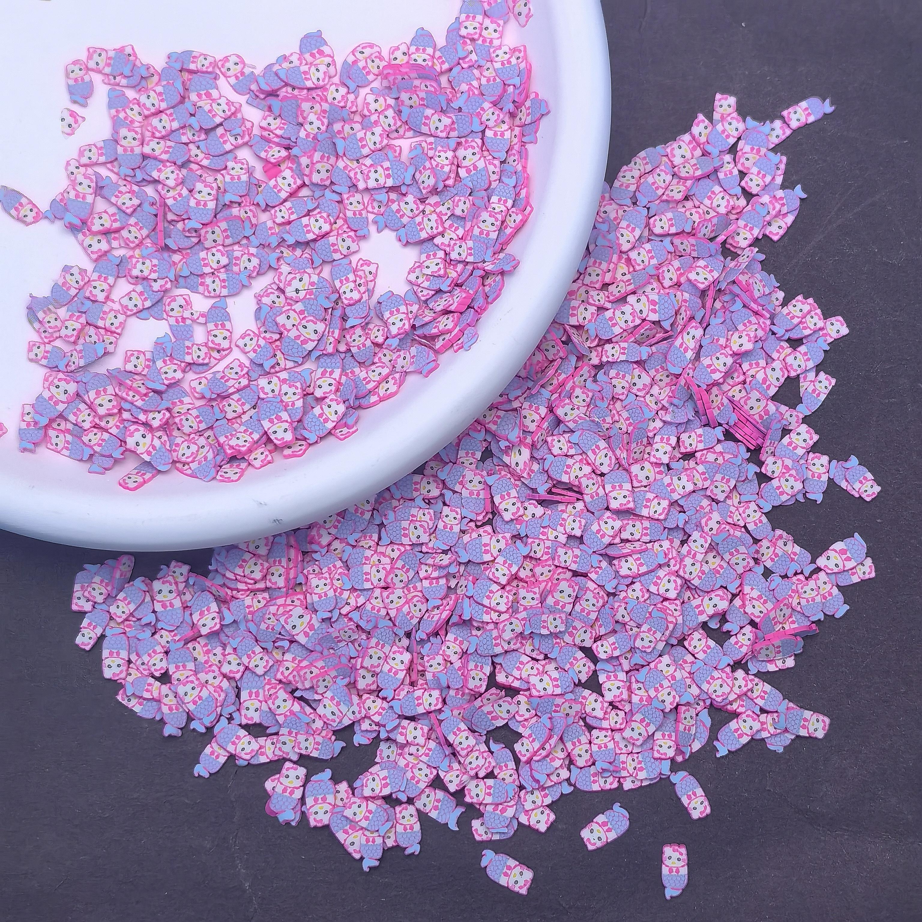 500G Mixed Polymer Clay Slices Cartoon Cat Slime Sprinkle Filling for DIY Nail Art Crafts 500g/bag