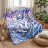 Winged Tiger Mandala Theme blanket Lightweight Warm Flannel Blanket Decorative Throw Blanket for Home Decoration