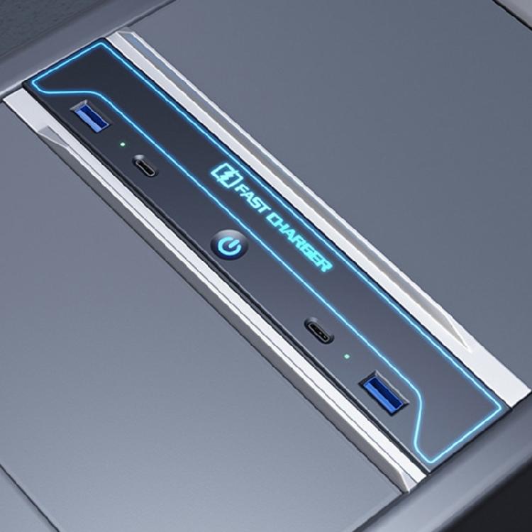 Fast Charging USB Hub with Sliding Lid Multiple Port Dock Console Multiport Charger Simple Installs for Car Model 3