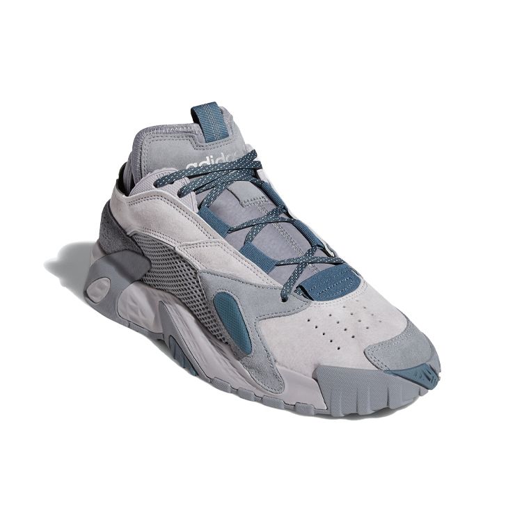 Adidas Originals Streetball Round Toe Lace-Up Synthetic Leather Mesh Non-Slip Low-Top Basketball Shoes Unisex Sneakers Gray FV4830