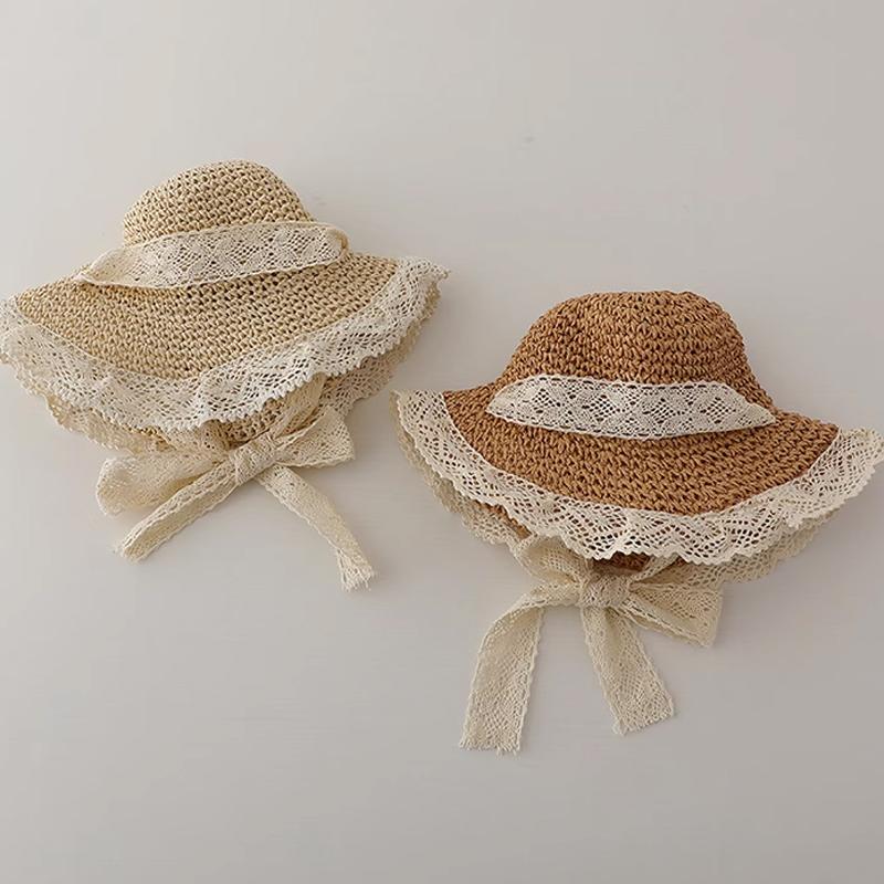 Summer Children'S Vacation Beach Hat Summer Lace Straw Hat Baby Parent-Child Spring And Autumn Sun Hat