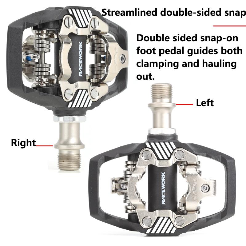 RACEWORK MTB Bike Lock Pedal For Shimano SPD System Nylon Body + Chrome Molybdenum Steel Core Double-sided Locking Footrest