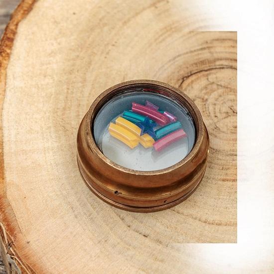 Brass Kaleidoscope 13.97 Cm Engraved Floral Design, Steampunk Brass Decor, Nautical Optical Collectible, Unique Retro Art Gift