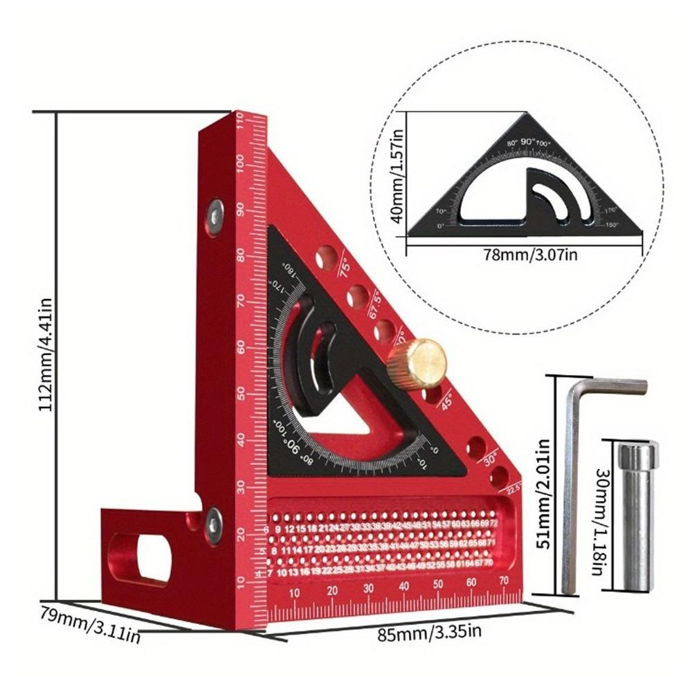 Aluminum Alloy Measuring Ruler Precision Hole Scribing Drawing Line Ruler Woodworking