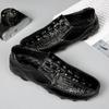 Sommar Nytt Krokodilmönster herrloafers Högkvalitativt Äkta Läder körskor Herr Anti-halk Sneakers Fritidsskor för promenad