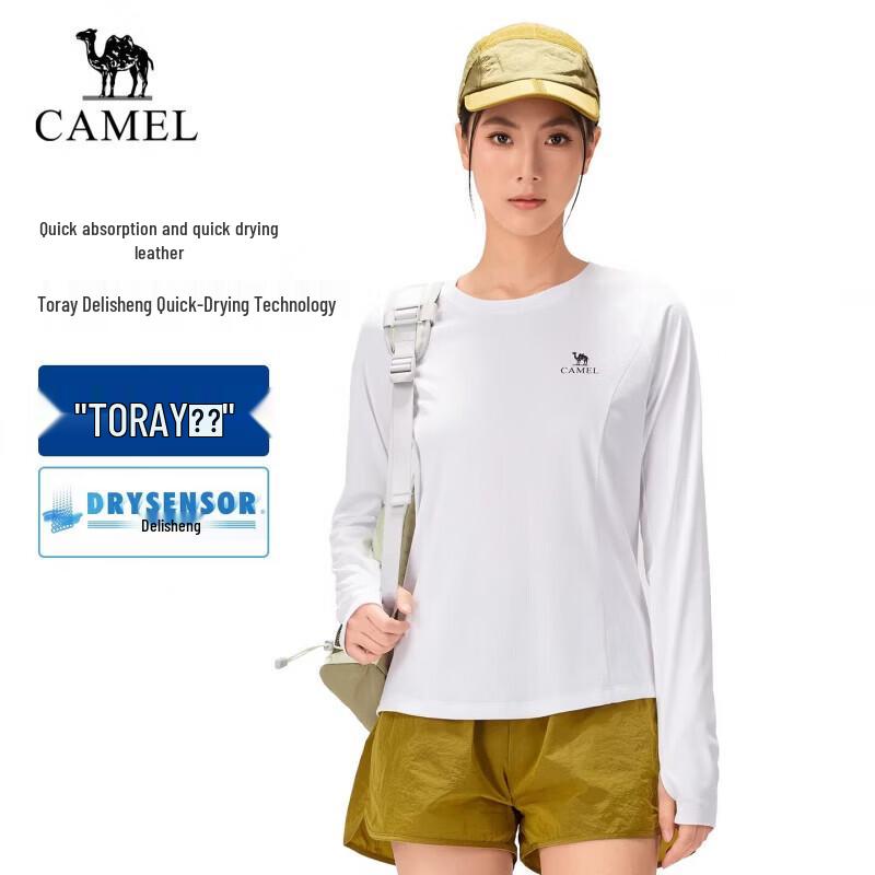 CAMEL Women s Quick-Dry Long Sleeve Round Neck T-Shirt 2XL