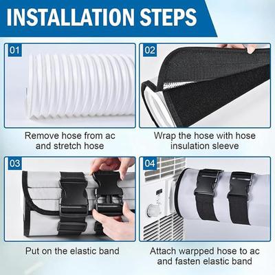 Portable Air Conditioner Hose Cover Wrap Kit for 5-5.9 Inch Diameter Exhaust Hose Insulated Hoses Duct Vent Cover