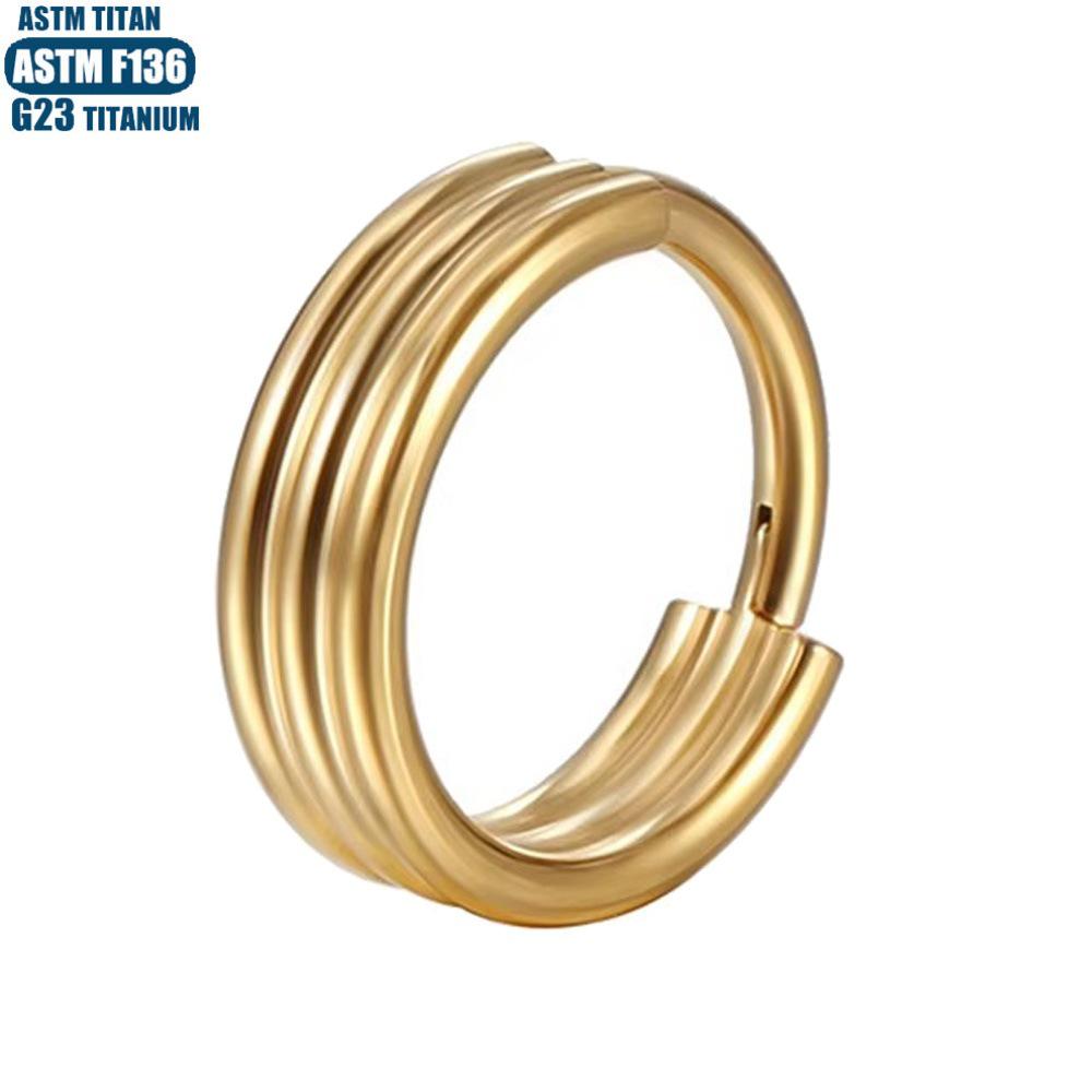 Titanium Seamless Septum Ring with Inlaid Rhinestone Earrings & Tragus Piercing Jewelry.