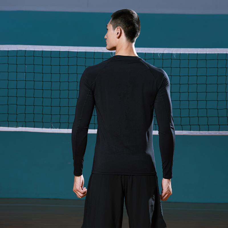 Mizuno מתייבש במהירות צמוד נושם נוח רב-תכליתי שרוול ארוך חולצת בדמינט יוניסקס עליוניות שחור P2CC16Z109