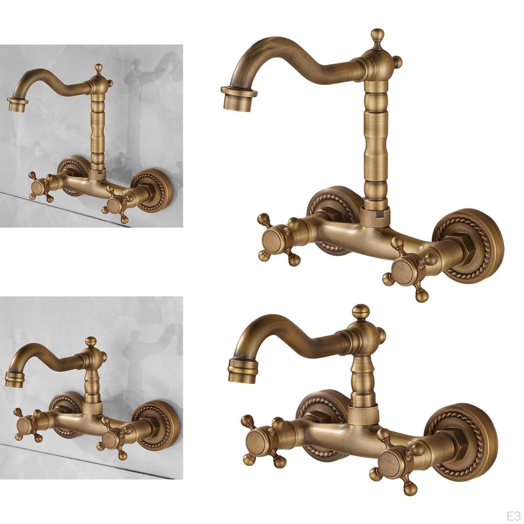 Mounted Kitchen Faucet And Cold Water, Flexible Mixer Tap with Double Handle for Restaurant, RV,