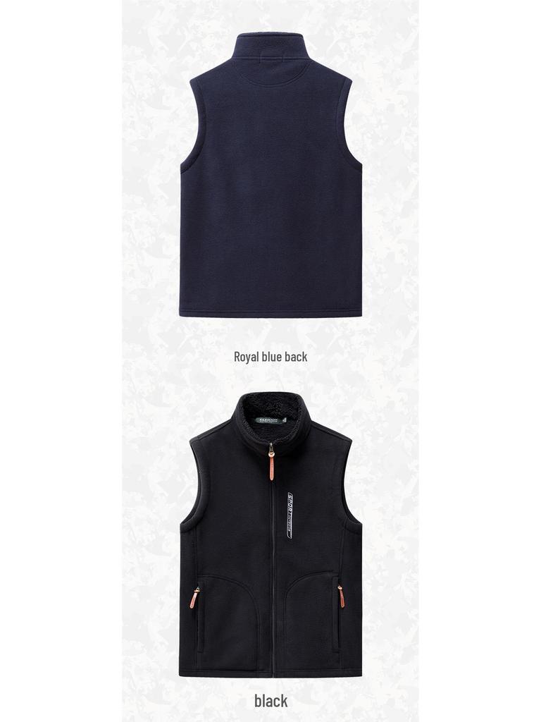 Men's Plus Velvet Outdoor Fleece Vest - Thickened Gilet for Autumn and Winter Sports, Casual Running, and Fishing