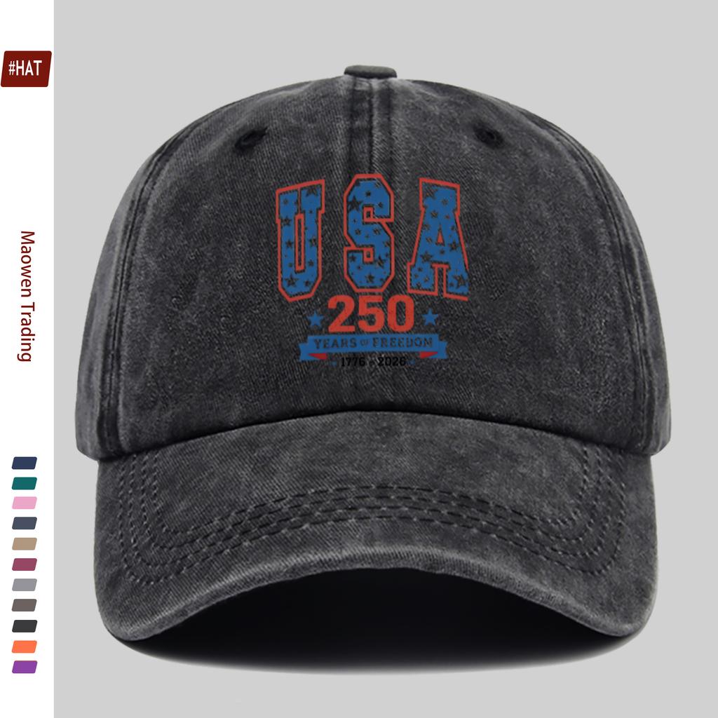 pc pcs American Freedom Baseball Cap Suitable for Outdoor Adjustable Trucker Hat with Vintage Star Print Washed Bu