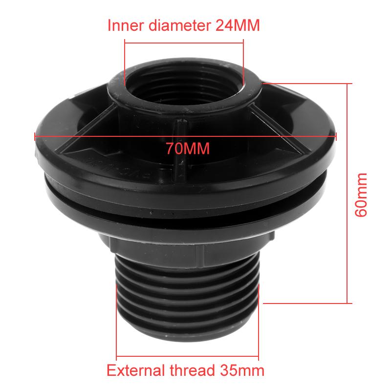 1/2 Inch PVC Bulkhead Union Fitting with Male & Female Threads, Waterproof Tank Connector for Aquarium, Water Storage Tank