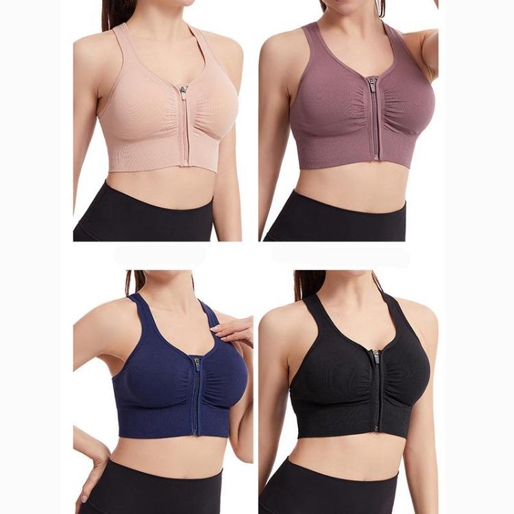 High Impact Shockproof Sports Bra for Women Plus Size Workout Running Yoga Bodybuilding Support Top with Zipper