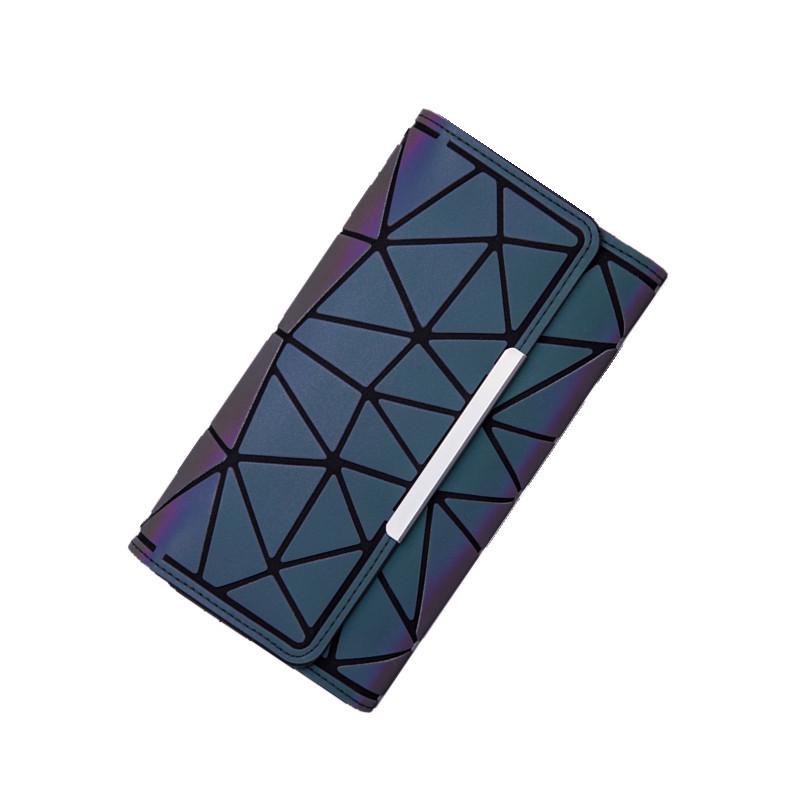 Тройной кошелек со светящимся ромбом новый простой длинный кошелек маленькая сумка в стиле ретро женская сумка для карточек Fresh женский клатч 2 1645₽