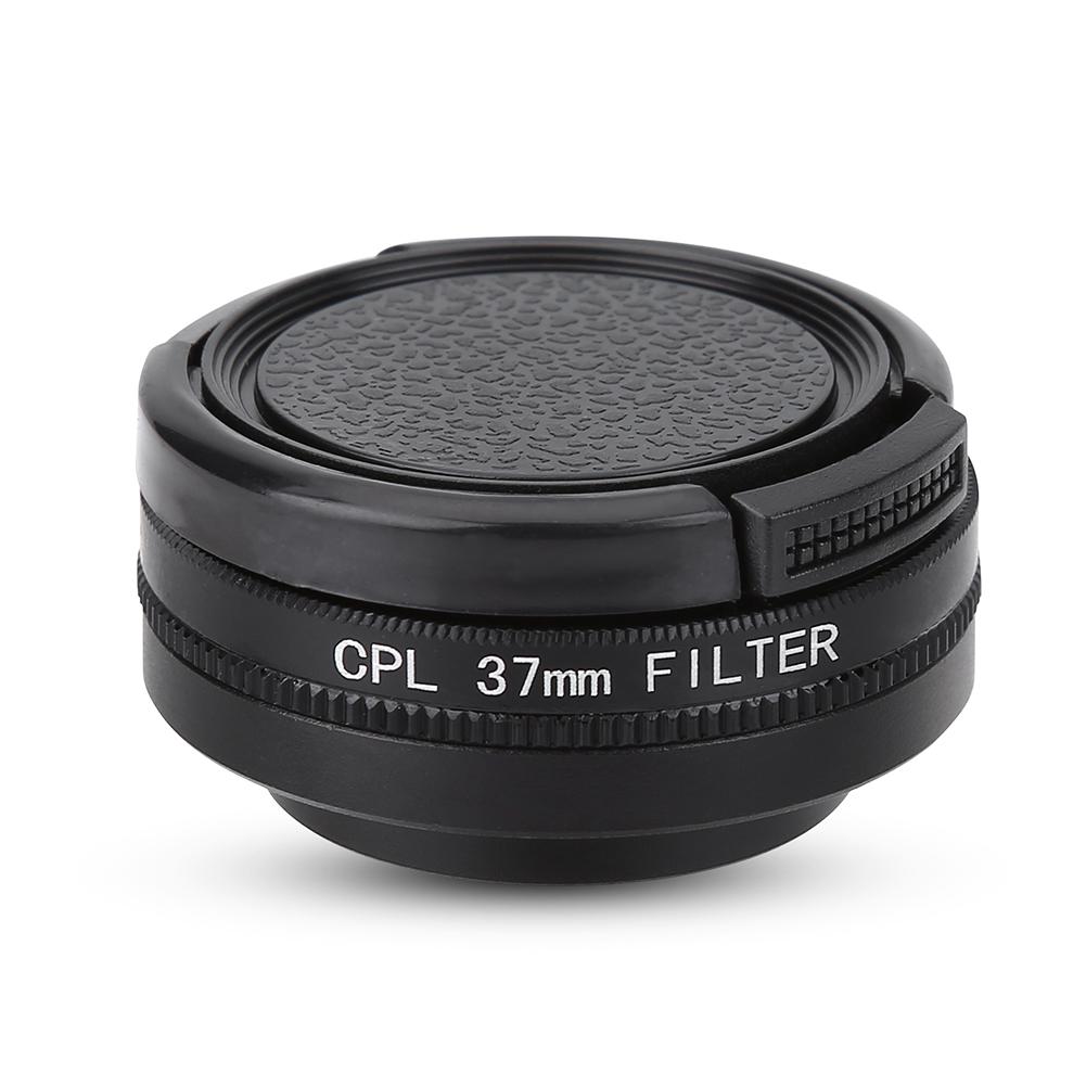 37mm Circular Polarizer Lens Filter with Adapter Ring Protective Cap for Xiaomi Yi 4k 4k+ Lite