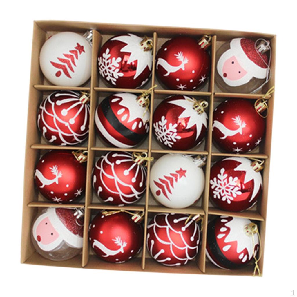 16 Pieces Christmas Balls Ornaments Xmas Tree Decor Decorative Baubles for Home Indoor
