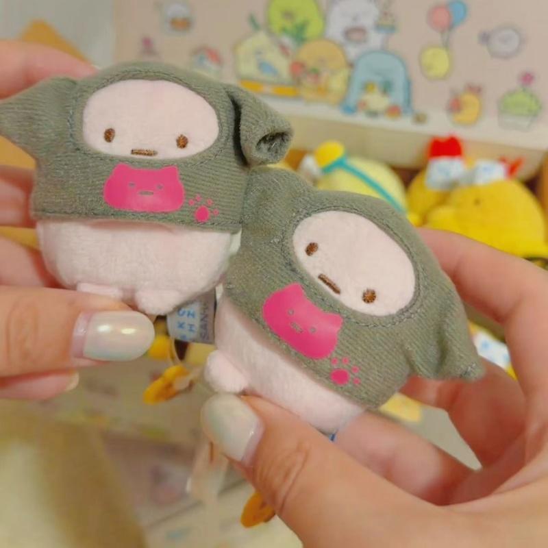 6CM Sumikko Gurashi Life style Serie Plüschtier Schlüsselanhänger Stofftiere Musik Shirokuma Ebifurai No Shippo Grüner Pinguin Puppe