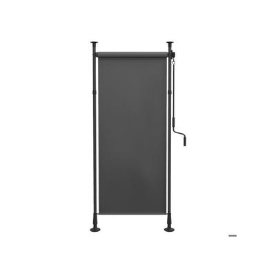 Výsuvná balkonová markýza - Outsunny - 120x220-310 cm - Tmavě šedý polyester - Klika - UV30+