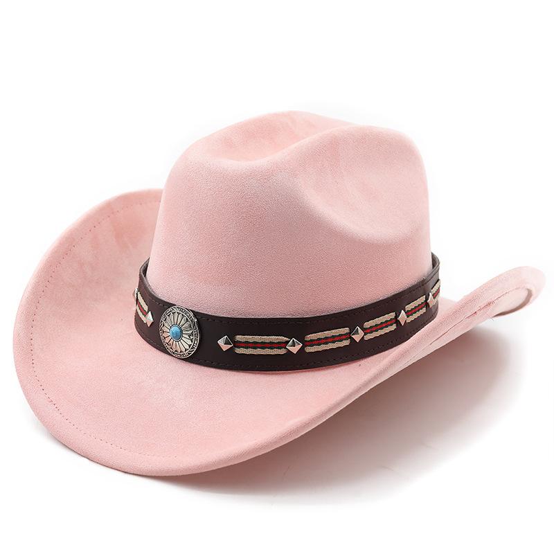 National style suede one-word cowboy top hat French vacation knight cowboy British hat elegant travel outdoor hat