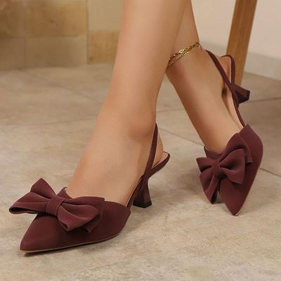 Sandali con Tacco Alto e Fiocco da Donna, Commercio Estero, Nuovo Stile Estate 2026, Punta Affusolata, Stile Europeo e Americano, Tacco Sottile, Taglia Grande,