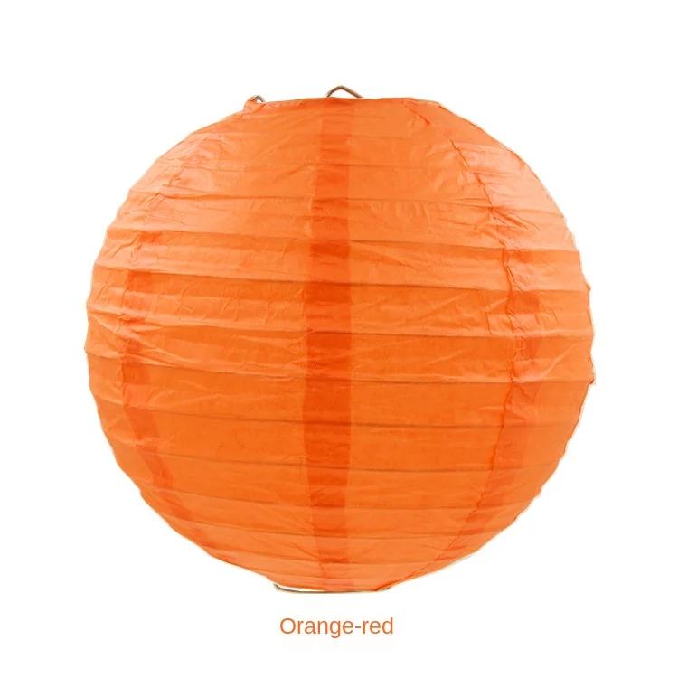 20cm Birthday Wedding Round Chinese Decoration Mid Autumn Paper Lantern Indoor Hanging Lantern Ball Yellow White Orange Lantern