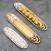 Korean Stainless Steel Snack Plate Sushi Autumn Knife Fish Sashimi Plate Beef Ball Shrimp Sliding Plate Tableware Fruit Holder
