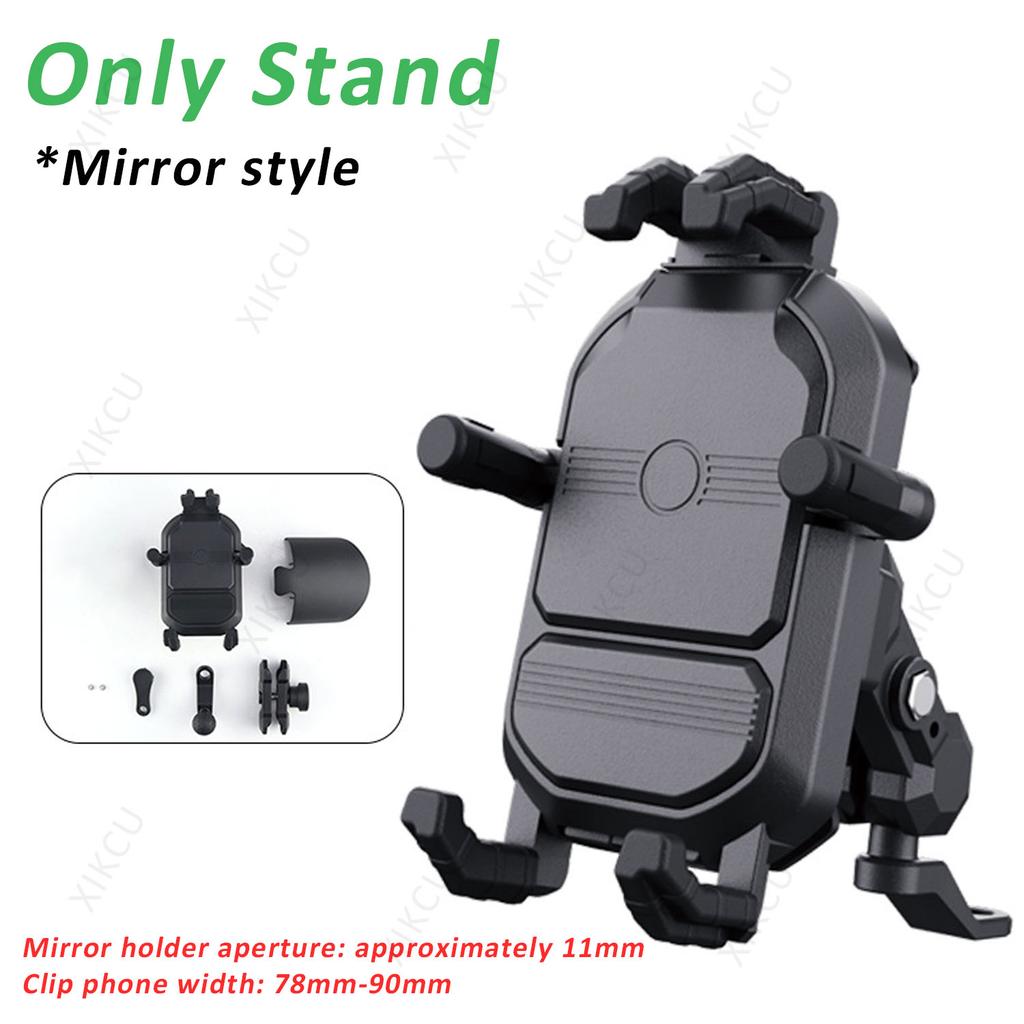 Shockproof Bicycle Motorcycle Phone Holder with Shading and Rainproof Shield 15W Wireless Charger for Smartphone Motorbike Stand