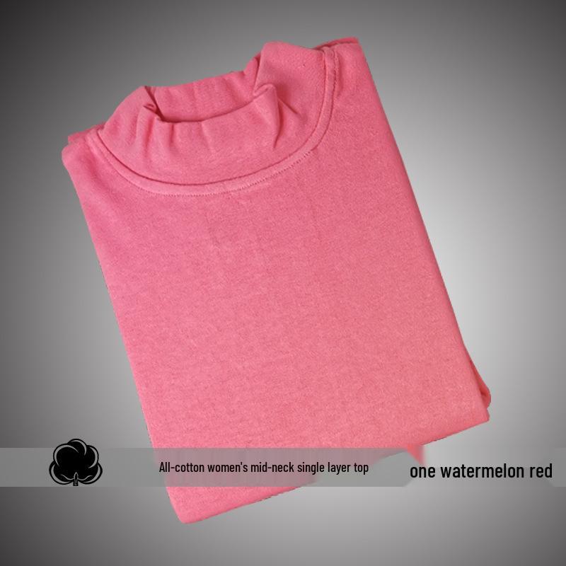 Men's High Neck Cotton Knit Top - Warm Base Layer for Autumn
