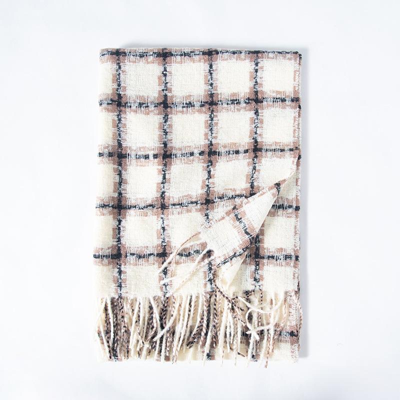 2025 new color plaid scarf autumn and winter fashion imitation cashmere scarf thickened warm scarf women