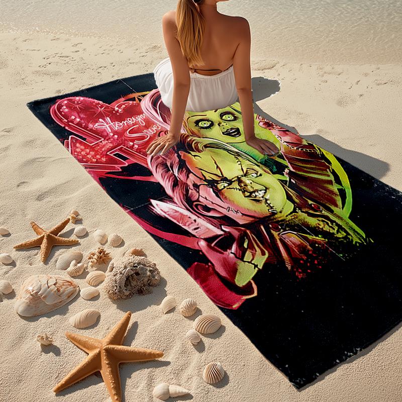 Ultra-Soft Beach Towel with Halloween horror Theme,Ideal for Pool - Camping, Diving - Perfect Travel Essential, Vibrant Beach Towel.