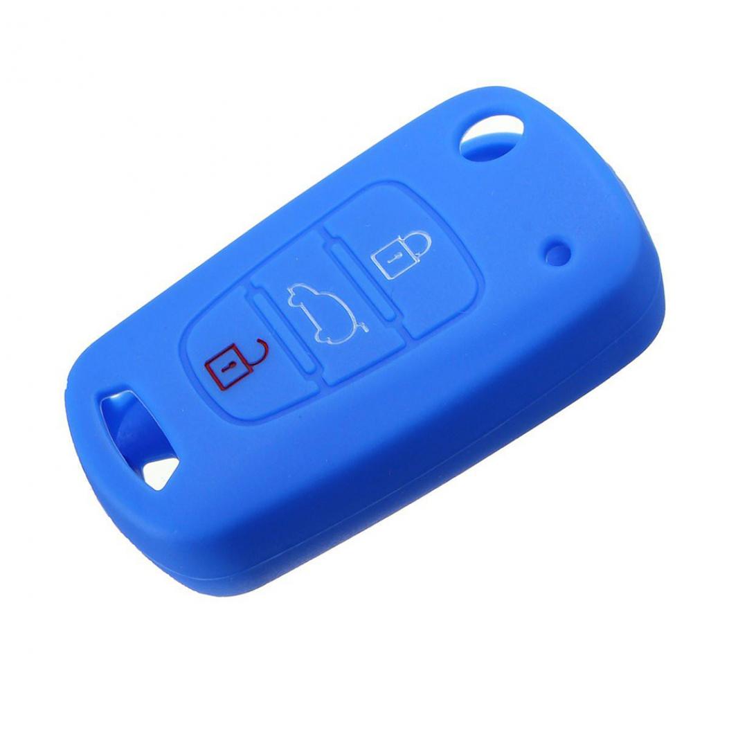 

3-кнопочный силиконовый чехол-брелок с дистанционным управлением для Hyundai Elantra Accent i20 i30 синий