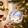 Clear Glowing Christmas Ornament Ball Lighted Decorative Hanging Tree Bauble for Holiday Party Decor