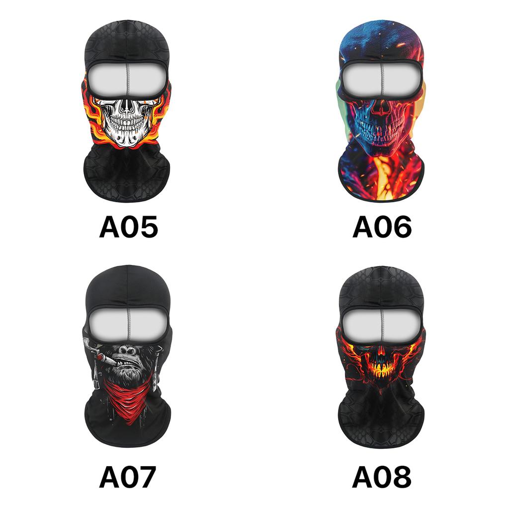 Balaclava Helmet, Animal Skull Pattern Sun UV Protection Face Mask, Lightweight Breathable Neck Gaiter for Motorcycle Cycling