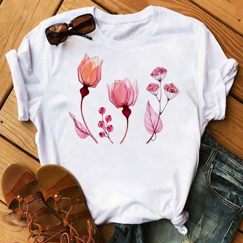 New Watercolor Floral 3D Print Women Tshirt Harajuku Streetwear Short Sleeve T Shirts Cartoon Casual Woman Tops Clothes