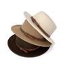 British Style Woolen Flat Top Hat Elegant Women Jazz Hat Vintage Felt Hat  Church Events