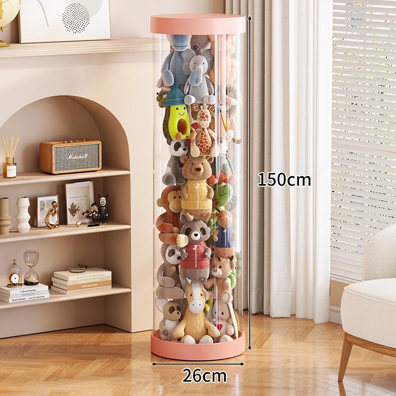 Large Capacity Transparent Toy Storage Bucket for Dolls and Plush Toys