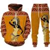 African Ethnic Style 3D Print Hoodies Pants Set Men Autumn Sweatshirts Sweatpants Two Piece Suits Outdoor Tracksuit Man Clothing