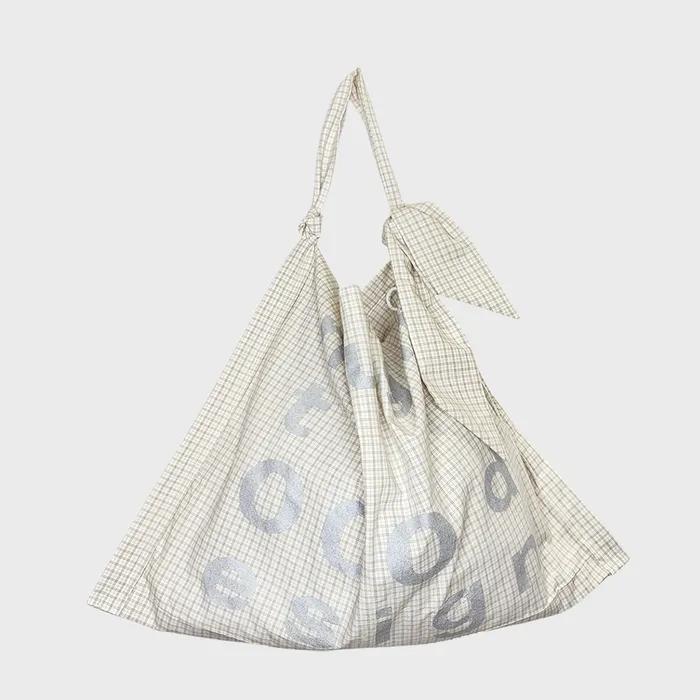 000 Design Check Tie Bag / C Ivory