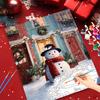 1pc Diy Paint By Numbers Kit Cute Snowman In Front Of The House Christmas Gifts Wall Art Indoor Wall Decoration 40x50cm/16x20inch Without Frame