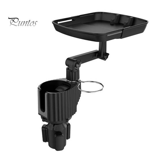 

Sturdy Heavy Duty Easy to Install Vehicle Cup Holder Tray Vehicle Cup Holder Snack Tray Table Car Supplies чёрный