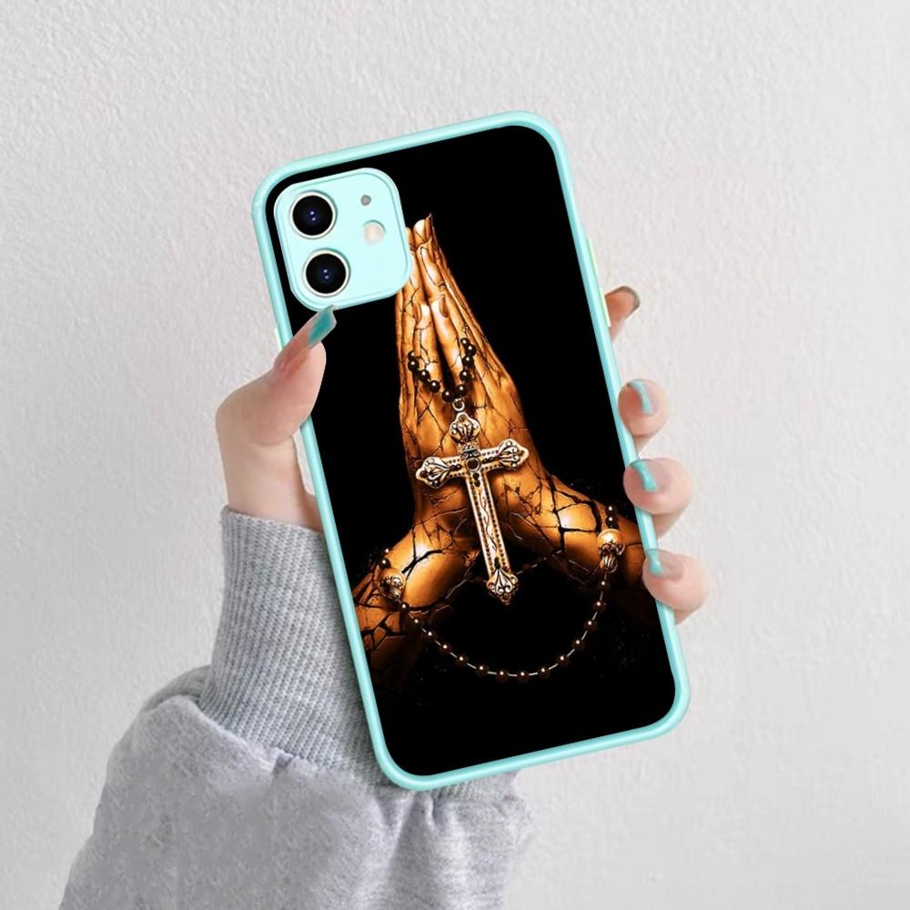Bible Christian Jesus Cross Phone Case For IPhone 14 11 12 13 Mini Pro Max 8 7 Plus X XR XS MAX Translucent Matte Cover