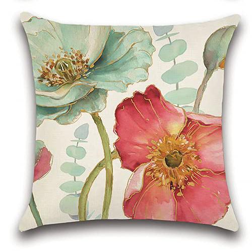 Домашний Декор Цветной Цветочный Акварельный Узор Декоративные Подушки Подушка-Подушка Чехол для Подушки Подходит для Дивана Спальни Автомобиля Чехол для Подушки 16x16Inch