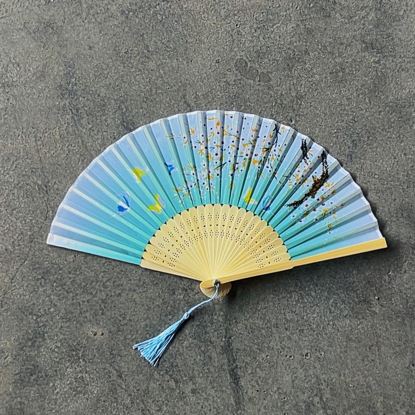 Ancient Style Chinese Hanfu Dance Fan: 6-Inch Single-Sided Folding Fan for Women