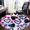 1PC Heart Print Chair Carpet for Office, Indoor Non-Slip Washable  Carpet, Soft Comfortable Mat For Office Room Yy250930143